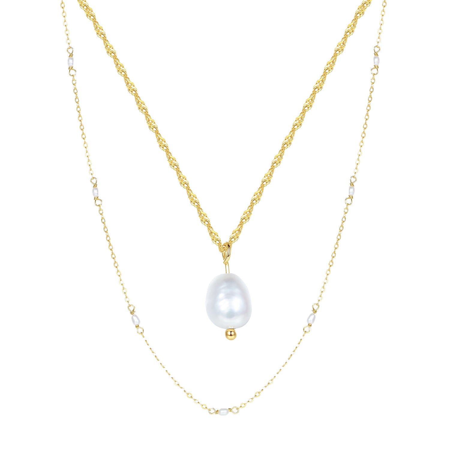 Set Collares Glamor Plata de Ley 925